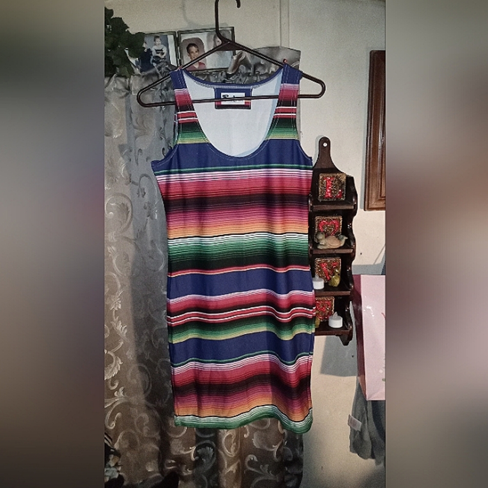 Multicolor Striped Sleeveless Dress